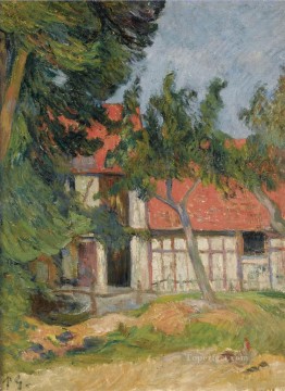  Dieppe Painting - STABLE NEAR DIEPPE Paul Gauguin yard